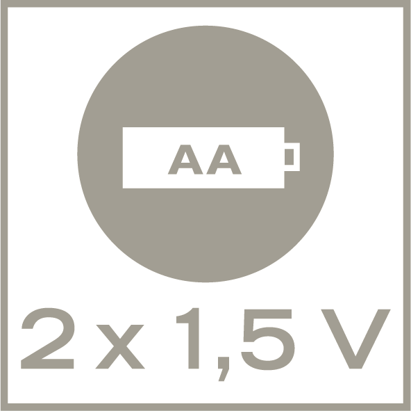 Bruker 2xAA batterier