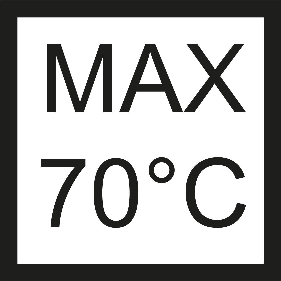 Tåler max 70° C